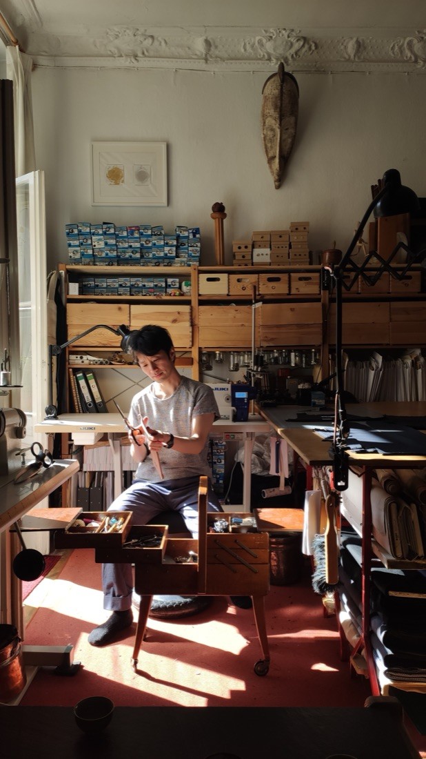 Osamu Arai at work in his Berlin studio